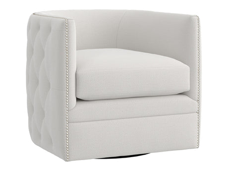 Palazzo White/Cream Fabric Swivel Chair - Ornate Home