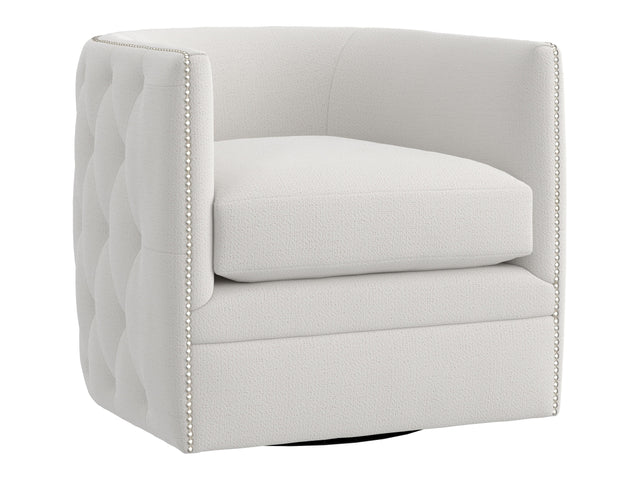 Palazzo White/Cream Fabric Swivel Chair - Ornate Home