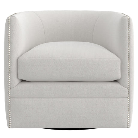 Palazzo White/Cream Fabric Swivel Chair - Ornate Home