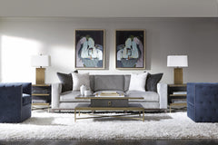 Palazzo White/Cream Fabric Swivel Chair - Ornate Home