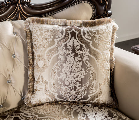 Palencia Dark Cherry/Beige Sofa - Ornate Home