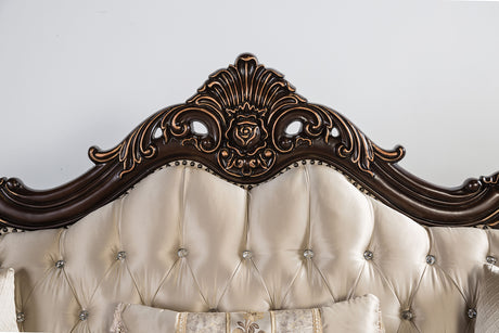 Palencia Dark Cherry/Beige Sofa - Ornate Home