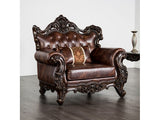 Palencia Dark Cherry/Brown Leatherette Chair - Ornate Home