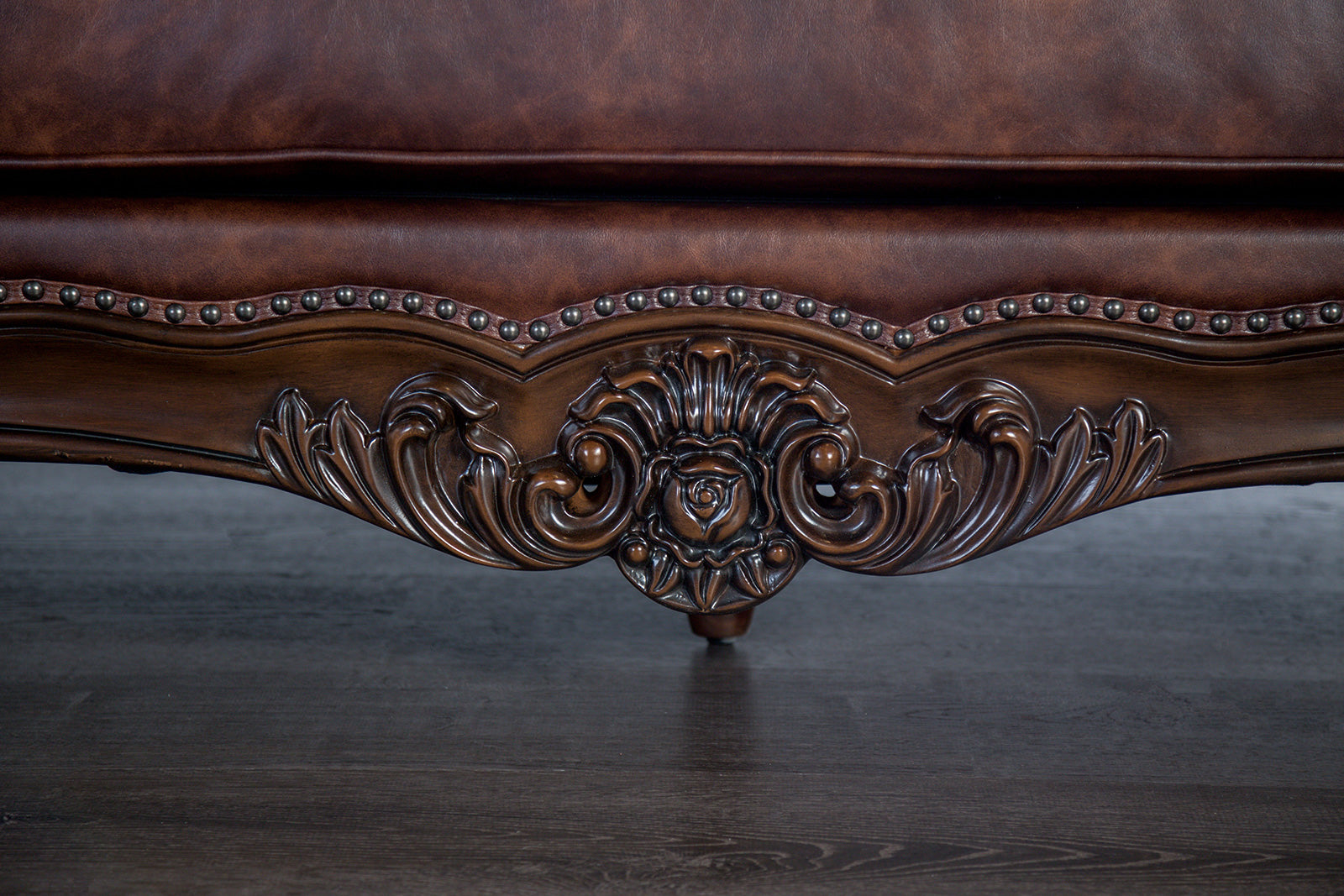 Palencia Dark Cherry/Brown Leatherette Chair - Ornate Home