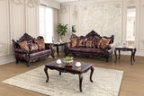 Palencia Dark Cherry/Brown Leatherette Loveseat - Ornate Home