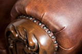 Palencia Dark Cherry/Brown Leatherette Sofa - Ornate Home