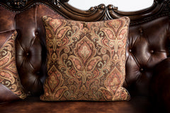 Palencia Dark Cherry/Brown Leatherette Sofa - Ornate Home