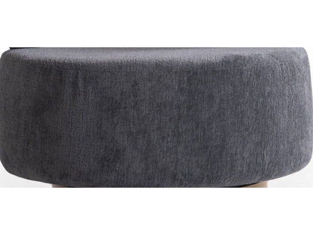 Palermo Anthracite Round Ottoman - Ornate Home