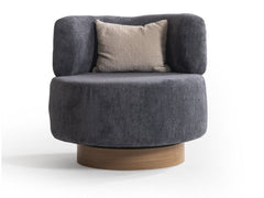 Palermo Anthracite Round Swivel Arm Chair - Ornate Home