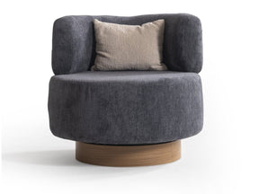 Palermo Anthracite Round Swivel Arm Chair - Ornate Home