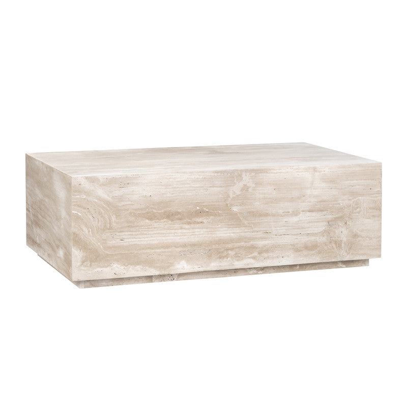 Palermo Beige/Brown Travertine Cocktail Table - Ornate Home