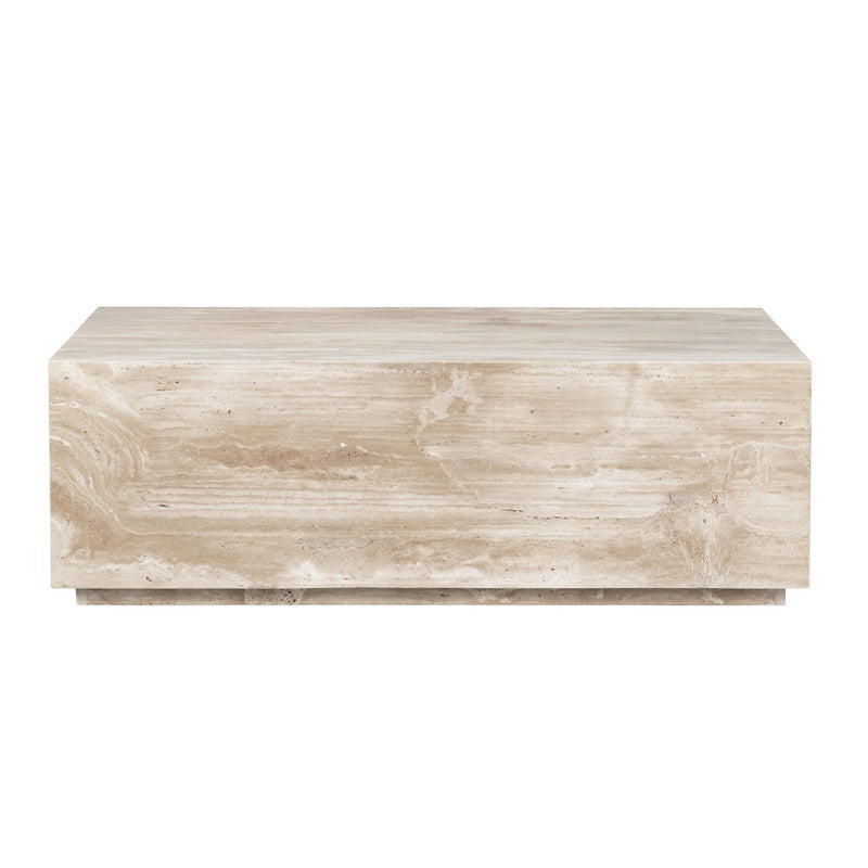 Palermo Beige/Brown Travertine Cocktail Table - Ornate Home