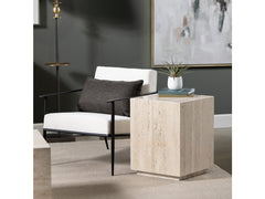 Palermo Beige/Brown Travertine End Table - Ornate Home
