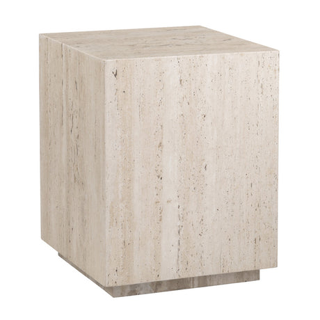 Palermo Beige/Brown Travertine End Table - Ornate Home