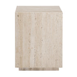 Palermo Beige/Brown Travertine End Table - Ornate Home