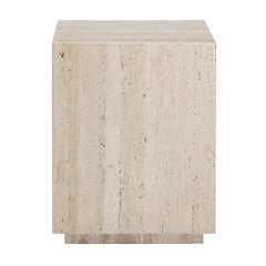Palermo Beige/Brown Travertine End Table - Ornate Home