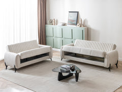 Palermo Cream Convertible Loveseat - Ornate Home