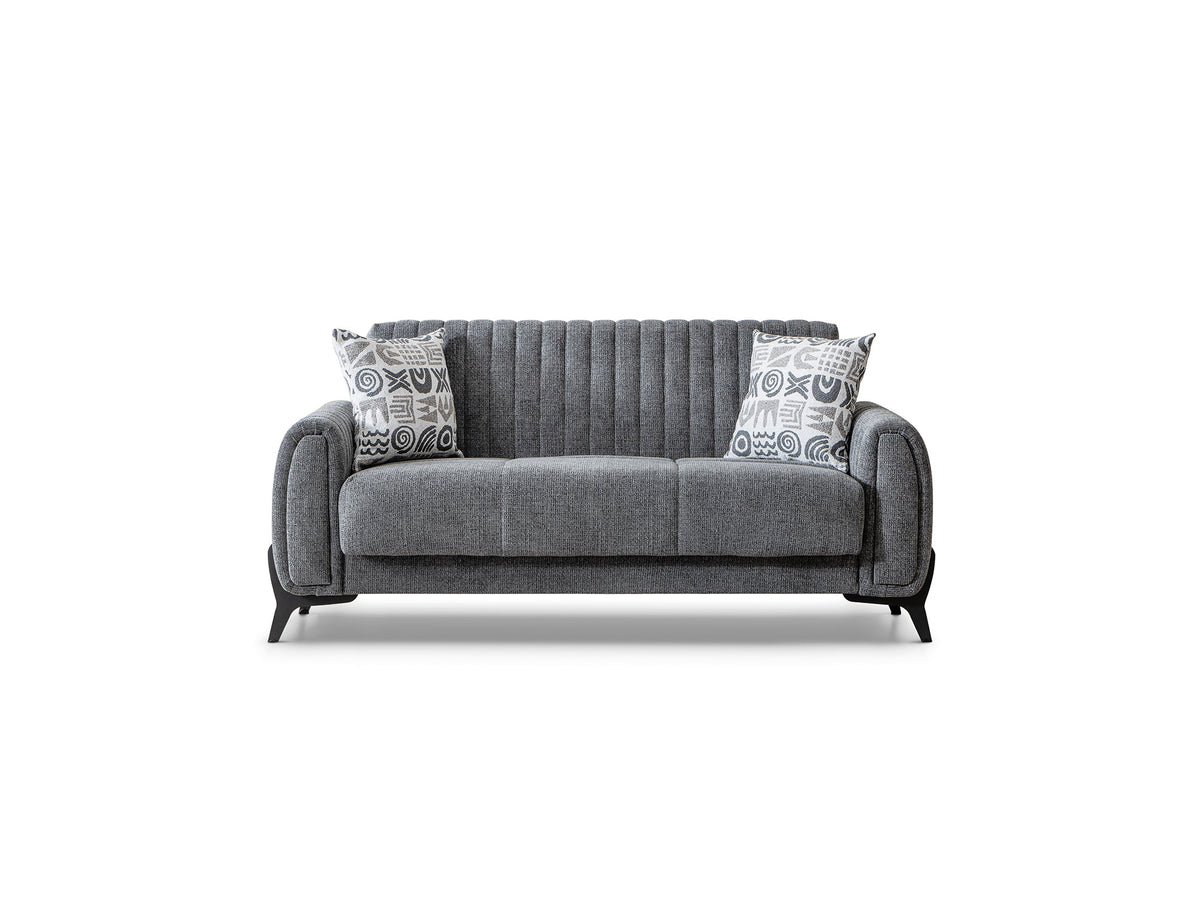 Palermo Grey 3-pieces (Sofa & Loveseat & Chair) Living Room Set - Ornate Home