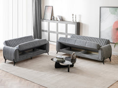 Palermo Grey Convertible Sofa - Ornate Home