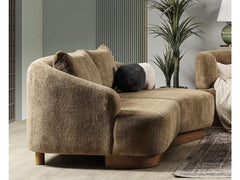 Palermo Mocha Curved 2-piece Sectional Sofa - Ornate Home
