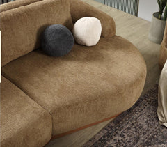 Palermo Mocha Curved 2-piece Sectional Sofa - Ornate Home