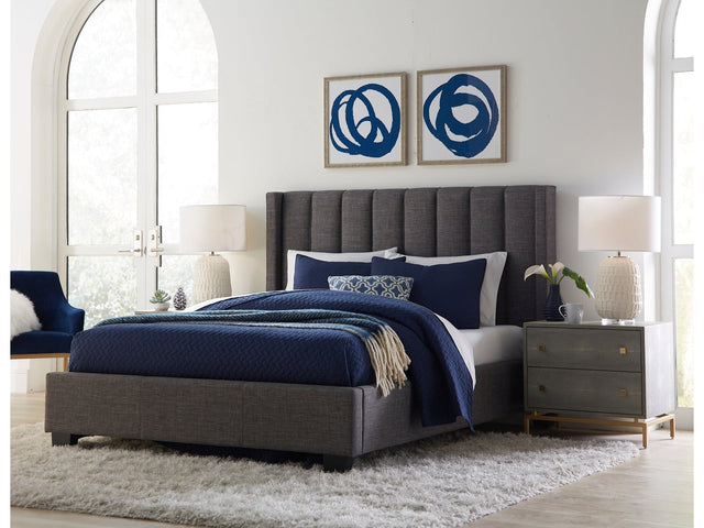 Palermo Upholstered Footboard California King Storage Bed in Dark Stone - Ornate Home