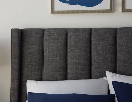 Palermo Upholstered Footboard California King Storage Bed in Dark Stone - Ornate Home