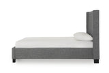 Palermo Upholstered Wingback Platform Bed in Dark Stone - Ornate Home