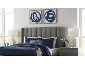 Palermo Wingback Upholstered Headboard in Dark Stone Linen - Ornate Home