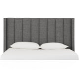 Palermo Wingback Upholstered Headboard in Dark Stone Linen - Ornate Home