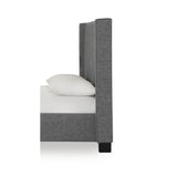 Palermo Wingback Upholstered Headboard in Dark Stone Linen - Ornate Home