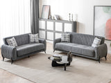 Palermo Grey Convertible Loveseat