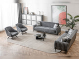 Palermo Grey 3-pieces (Sofa & Loveseat & Chair) Living Room Set