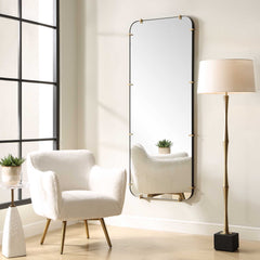 Pali Black/Gold Industrial Dressing Mirror - Ornate Home