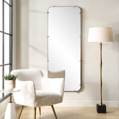 Pali Black/Gold Industrial Dressing Mirror - Ornate Home