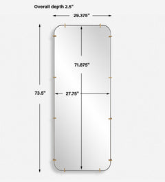 Pali Black/Gold Industrial Dressing Mirror - Ornate Home
