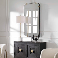Pali Black/Gold Industrial Iron Mirror - Ornate Home