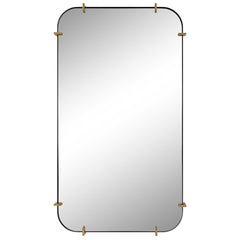Pali Black/Gold Industrial Iron Mirror - Ornate Home