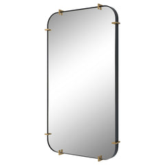 Pali Black/Gold Industrial Iron Mirror - Ornate Home