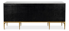 Palisade Black Shagreen Credenza - Ornate Home
