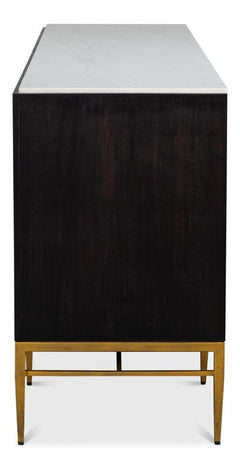 Palisade Black Shagreen Credenza - Ornate Home