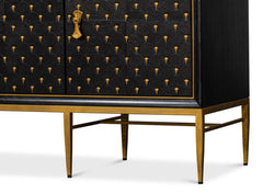 Palisade Black Shagreen Credenza - Ornate Home
