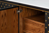 Palisade Black Shagreen Credenza - Ornate Home