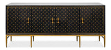 Palisade Black Shagreen Credenza - Ornate Home