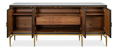 Palisade Black Shagreen Credenza - Ornate Home