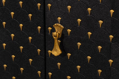 Palisade Black Shagreen Credenza - Ornate Home