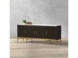 Palisade Black Shagreen Credenza - Ornate Home