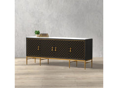 Palisade Black Shagreen Credenza - Ornate Home