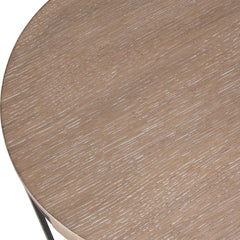 Palisade Bronze/Woodtone Natural Round Side Table - Ornate Home