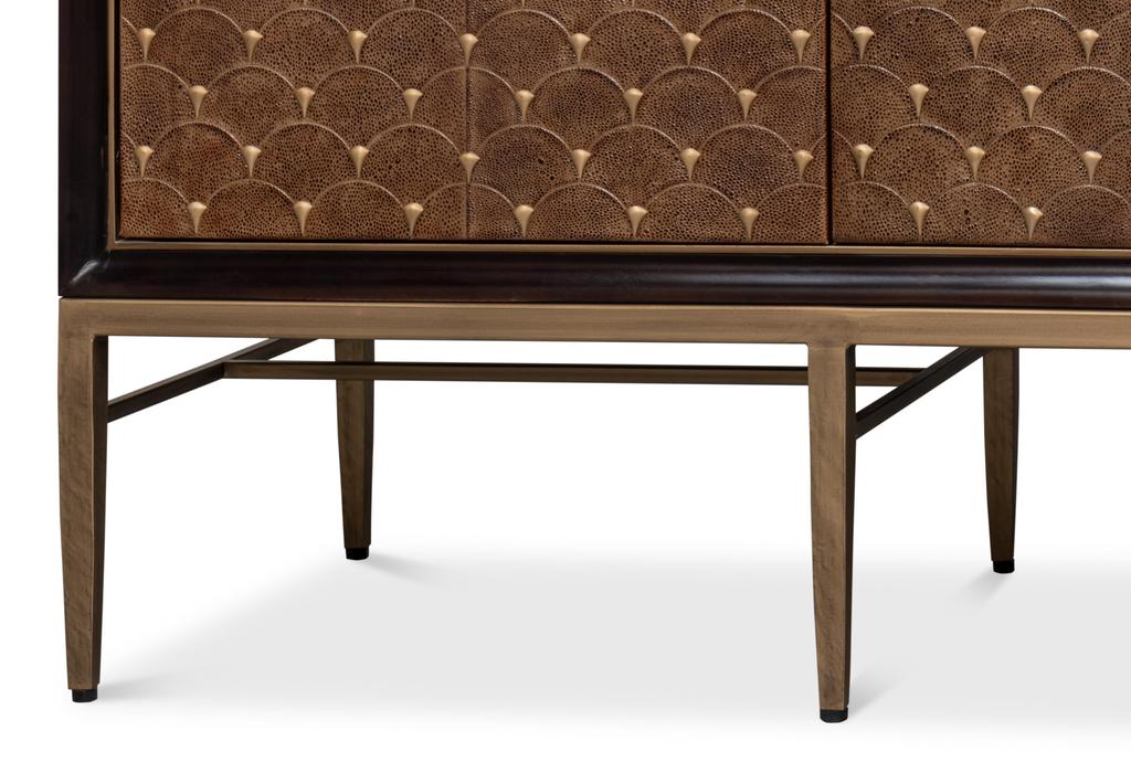 Palisade Tan Shagreen Credenza - Ornate Home